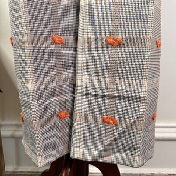 Nina Ricci Plaid Wool Trousers with Orange Fringe Embroidery Size 40 NWT Classic - Picture 5 of 11